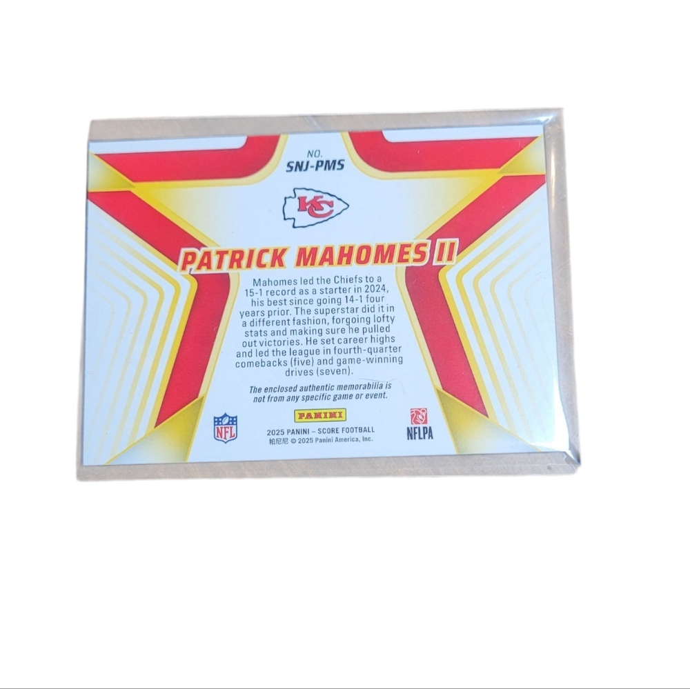 NFL Stars Patrick Mahomes II Trading Card Jersey/Memorabilla Kansas City Chiefs - Picture 7 of 16